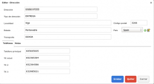 OpenXava Customerdb CbAddress detalle con pestañas