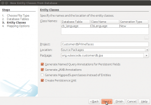 Entity Classes From Database seleccionamos cb_language