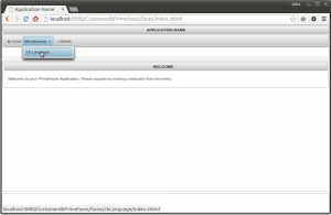 Primefaces CRUD Application MENU