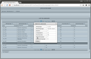 Primefaces CRUD Application LIST VIEW