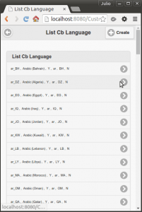 Primefaces CRUD Mobile version LIST