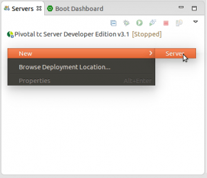Añadiendo Apache Tomcat - Abrimos el menú y seleccionamos New Server