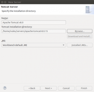 Añadiendo Apache Tomcat - Seleccionamos la ruta del servidor