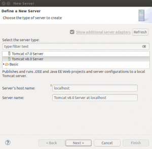 Añadiendo Apache Tomcat - Seleccionamos el tipo de servidor