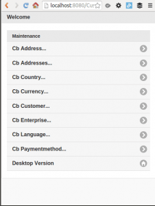 Primefaces Project - Versión móvil CbCountry list