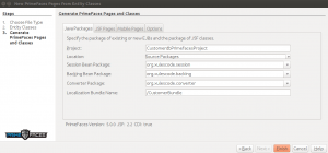 Primefaces Project - Java Packages