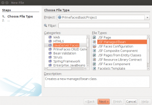 JSF 2 - Managed Bean -Wizard 01 Create