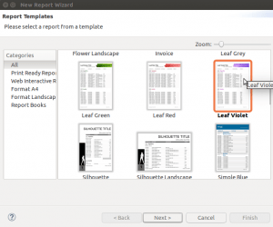 Jasper Reports - New Report - Select Template