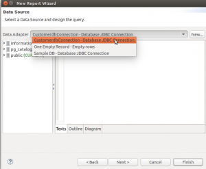 Jasper Reports - New Report - Select Data Source