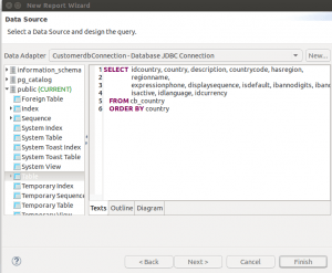 Jasper Reports - New Report - Añadimos la consulta (Add Query)
