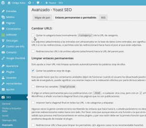 Yoast SEO - Quitar la categoria base category
