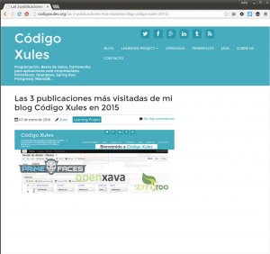 Codigo Xules - Entrada Blog - No se carga la publicación