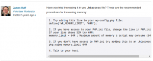 Foro WordPress - Fatal Error Allowed memory Size