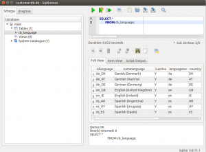 SQLiteman Database - Consulta sobre cb_language