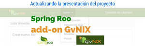 Spring add-on GvNIX - Actualizando la presentación del proyecto