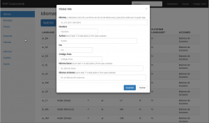 PHP CRUD Application - Nuevo idioma