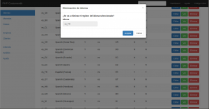 PHP CRUD Application - Eliminar idioma