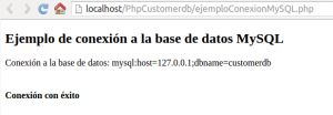 PHP Database - Conexión PDO con éxito