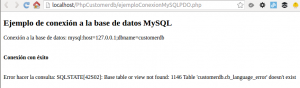 PHP Database - PDO error en la consulta