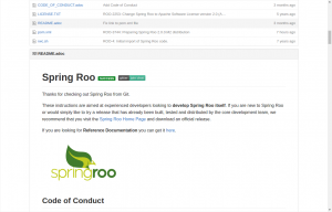 GitHub - Ejemplo del proyecto Spring Roo donde se muestra el contenido de Readme
