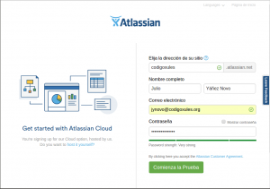 Jira - Registro de cuenta en Atlassian
