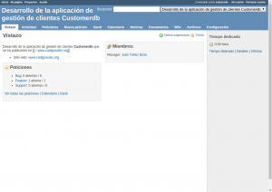 RedMine - Visualización general del proyecto (Vistazo)