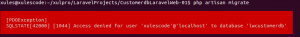 Laravel - Ejemplo del error mostrado sino está creada la base de datos