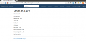 Mostramos una moneda en detalle con Bootstrap