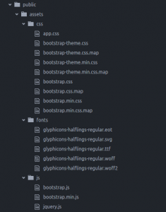 Bootstrap - Estructura de ficheros con Laravel