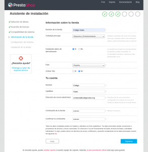 Docker Prestashop - 03 - Parámetros de l tienda