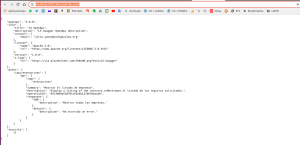 Información de la documentación de la API con el estándar OPEN API 3.0